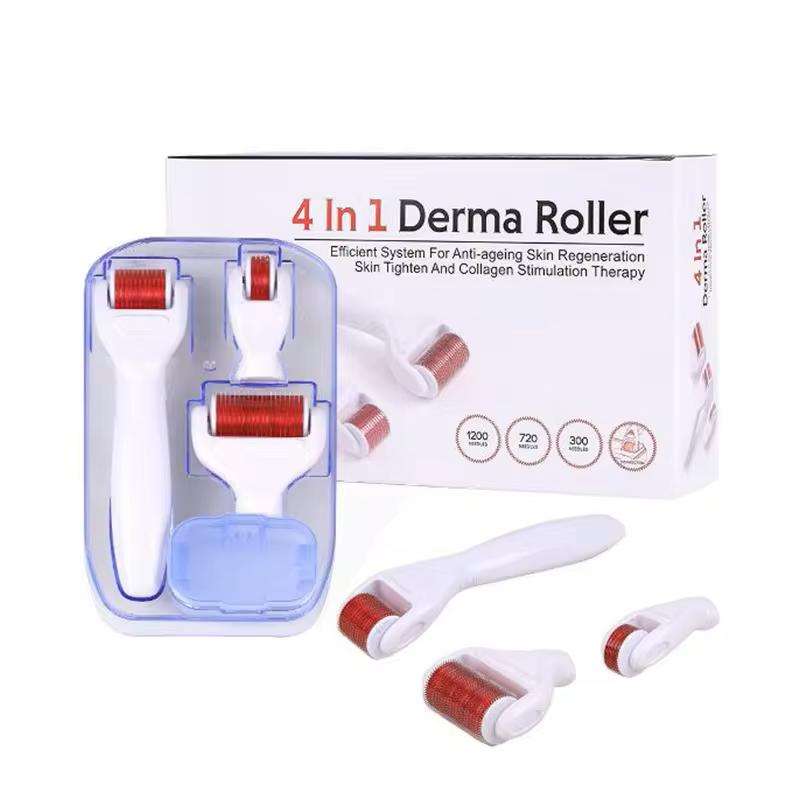 ديرما رولر 4 في 1 للعناية بالبشرة – 4-in-1 Derma Roller Skincare Set