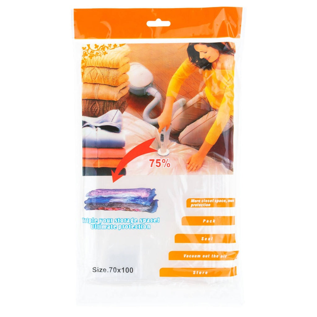 أكياس تخزين بالتفريغ للملابس والبطاطين 100×70 سم – Vacuum Storage Bags for Clothes & Blankets 100×70 cm