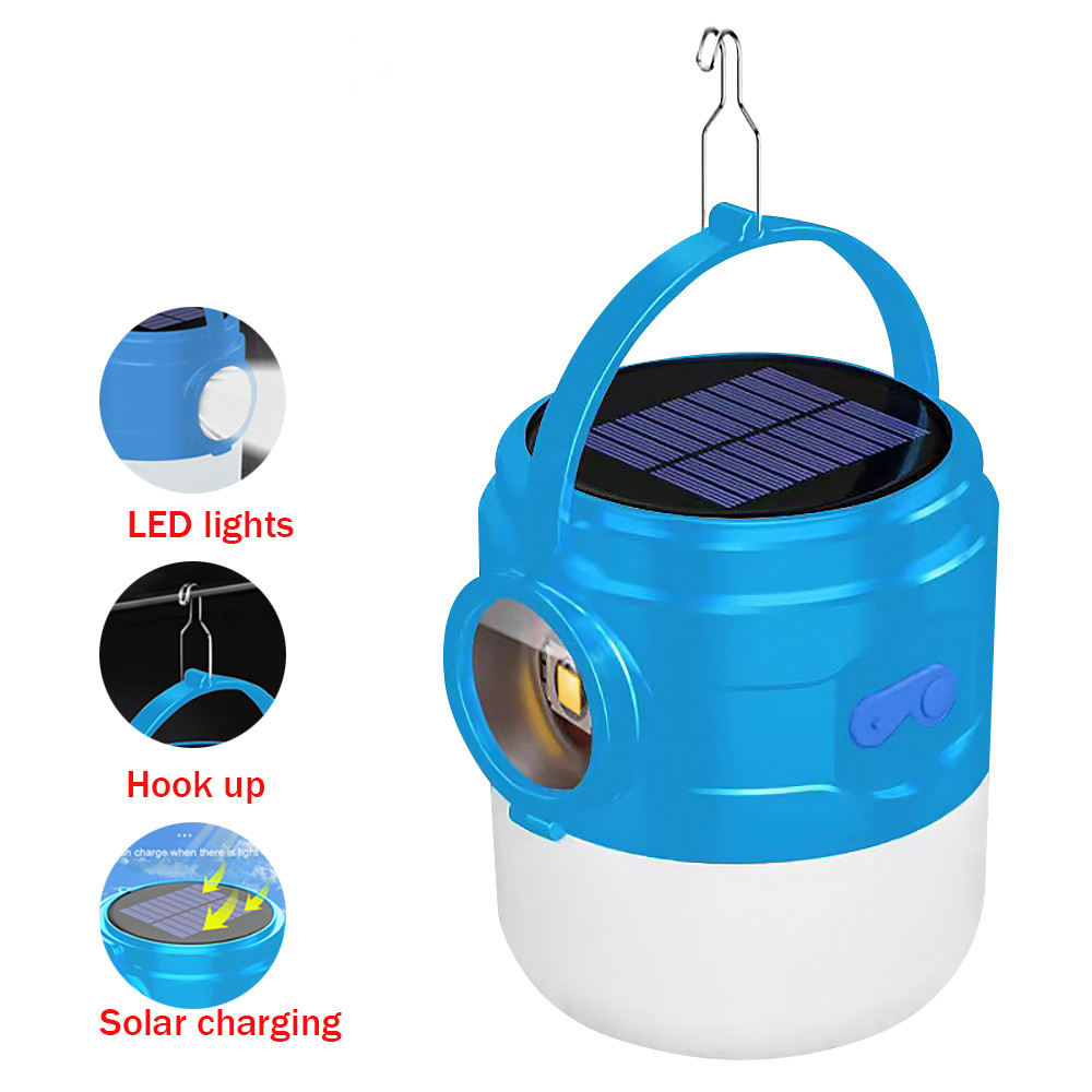 كشاف طوارئ كلوب بالطاقة الشمسية وشحن USB بخطاف – Solar & USB Rechargeable Emergency Lantern Bulb with Hook