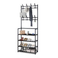 استاند أمريكاني 5 أدوار للجزم مع شماعة هدوم – 5-Tier Hall Stand with Shoe Shelves & Coat Hooks