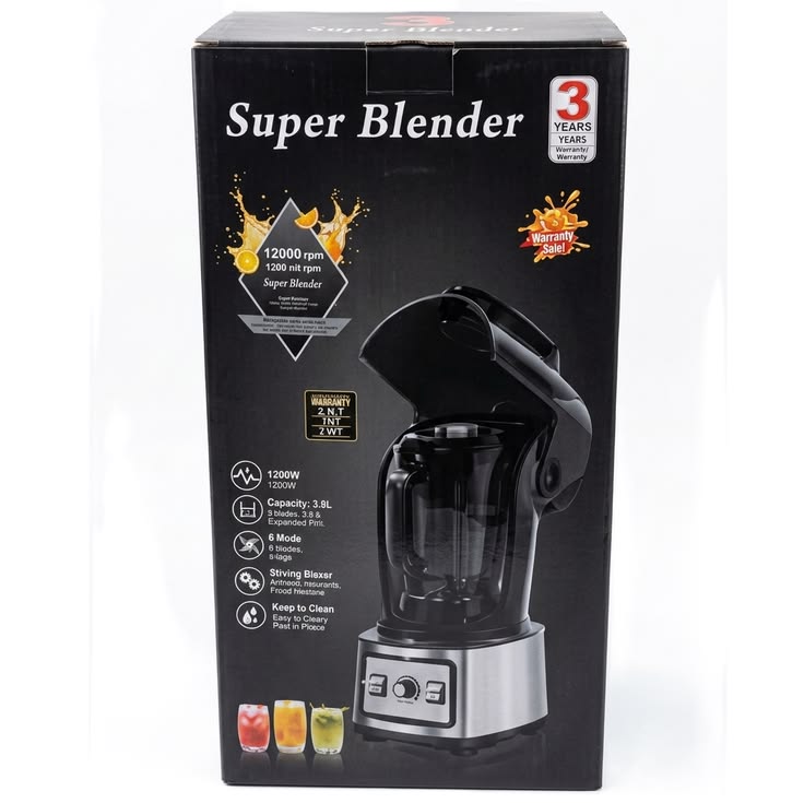 خلاط سوبر بلندر 1200 وات سعة 3.9 لتر – Super Blender 1200W, 3.9L Large Jar