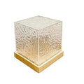 أباجورة مكعب ثلج مضيئة بقاعدة خشب – Ice Cube Glow Night Lamp with Wooden Base